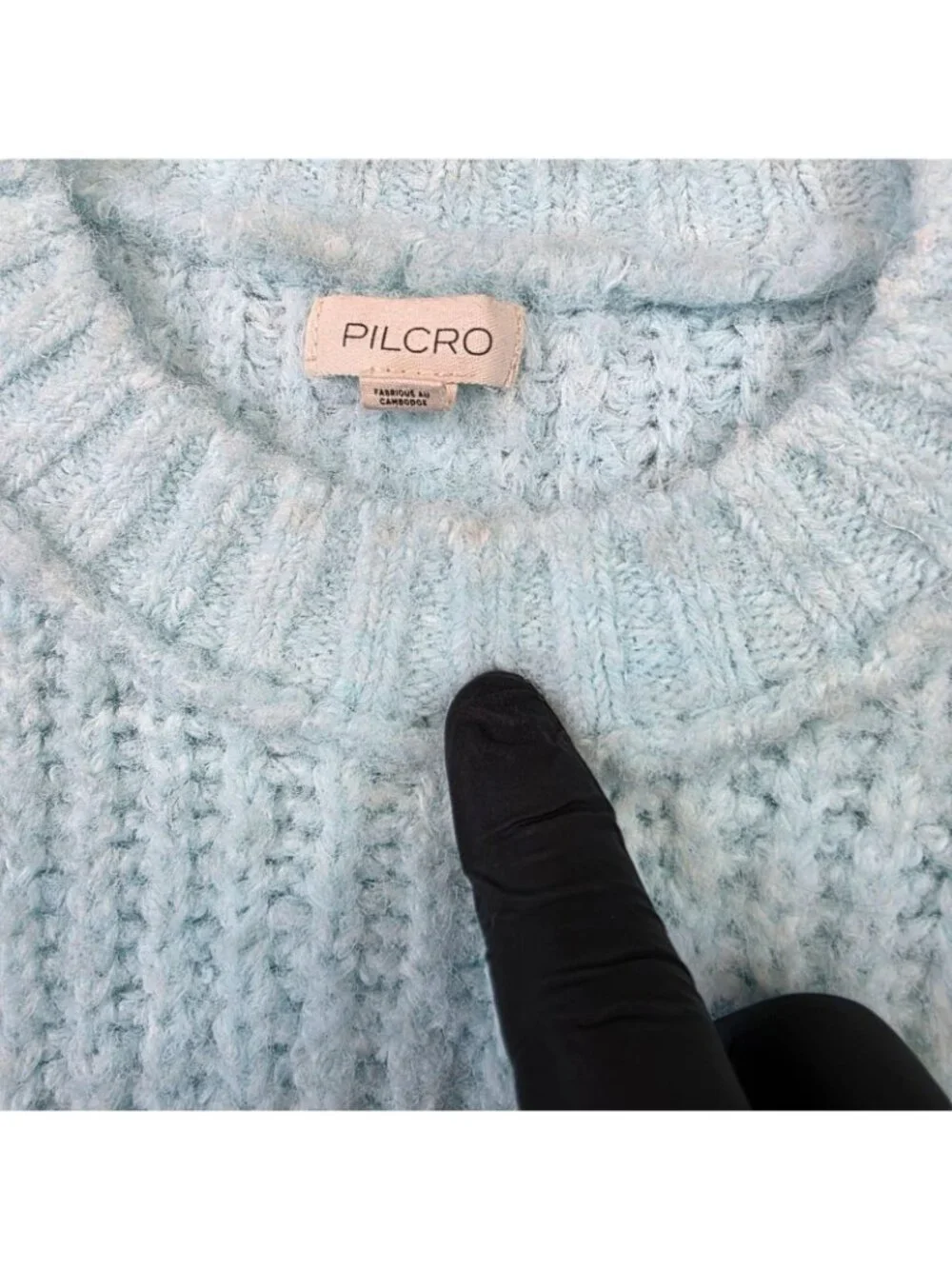 Pilcro Sweater Womens XS Blue Chunky Knit Dolman Sleeve Crew Neck Pullover